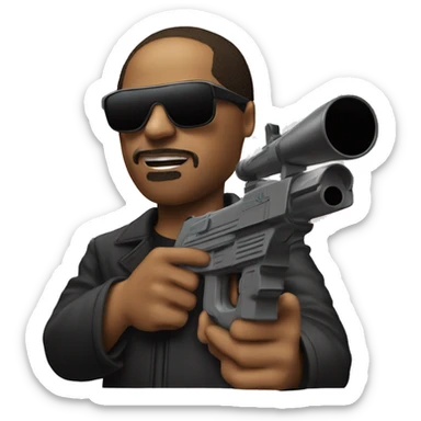 Stevie wonder shooting lasers out of eyes holding a gun that is safe sticker