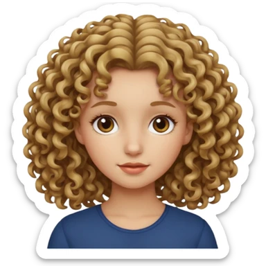 a girl with hair dark blonde and curly sticker