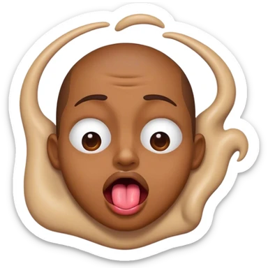 tongue sticking out, eyes shut tight, shaking head  sticker