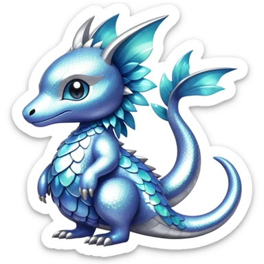 Shiny epic glittery silvery animal-fakemon-creature sticker