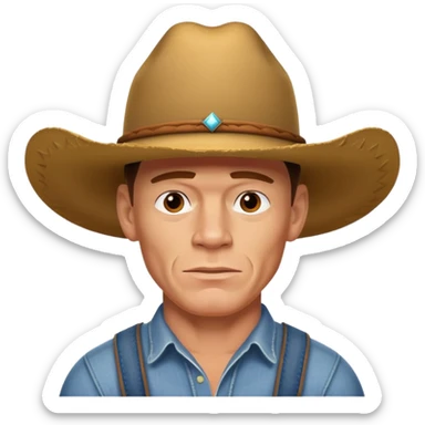 John Cena with an overly large cowboy hat sticker