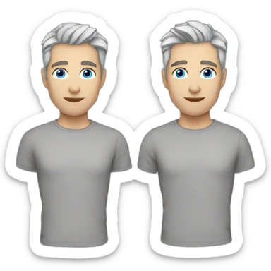 Scandinavian man blue eyes grey hair, short hair on the sides, more hair on the top large lips sticker