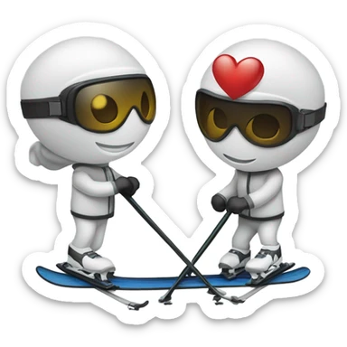 I love you on skis  sticker