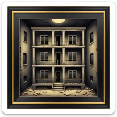 abondend apartment sticker