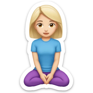 Girl on her knees sticker