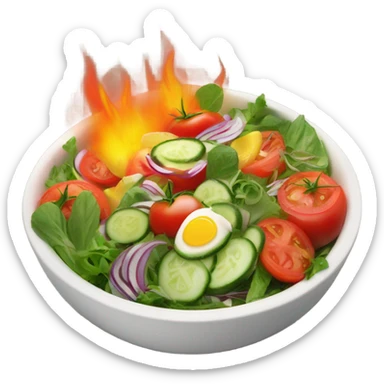 Salad with flames sticker