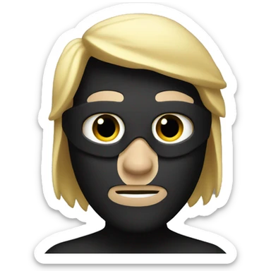 Thief with blond hair and a black mask on the eyes sticker