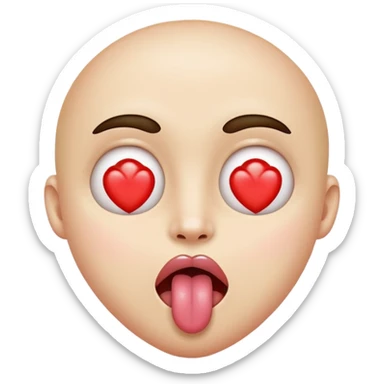 heart eye emoji with tongue sticking out  sticker