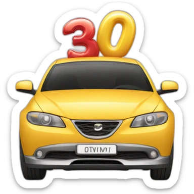 Voiture qui fête son anniversaire sticker