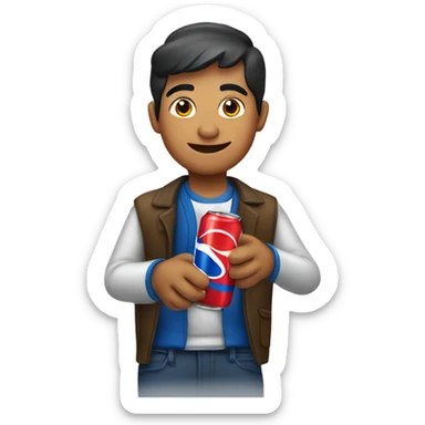 Peruvian drinking pepsi sticker
