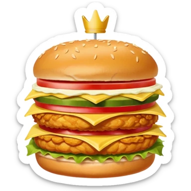 chicken sandwich with pickles and mayo on a seedless bun sticker