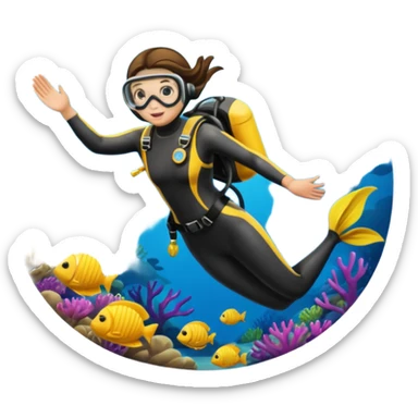 diver woman sticker