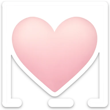 heart with a soft pastel pink ombre, digital illustration, no background sticker