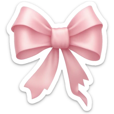 Light pastel Pink bow ribbon tied  sticker