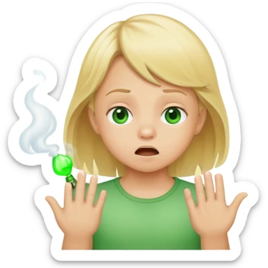 blonde child farting green gas sticker