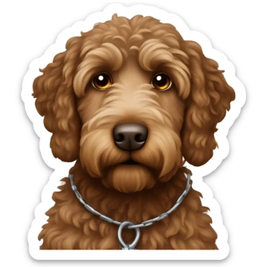 Brown labradoodle in jail sticker