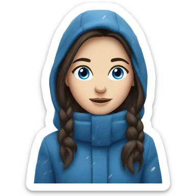 Blue-eyed brunette in a snowstorm  sticker