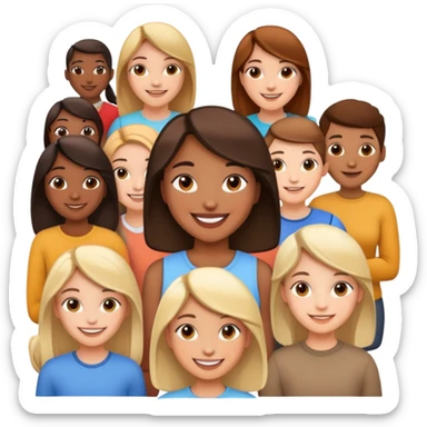 communicative girl with a lot of friends  sticker