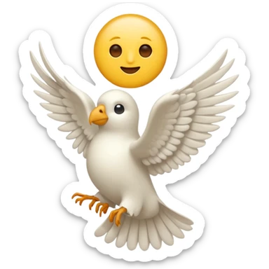 Quiero un emoji de la paz con una paloma blanca y un círculo sticker