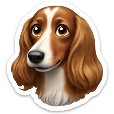Long haired weenie dog  sticker