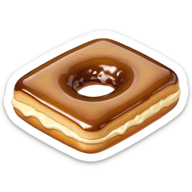 maple bar rectangular donut without a hole sticker