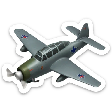 Yak-1 fighter plane sticker
