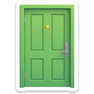 A green door sticker