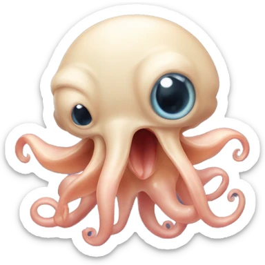 Cat and dumbo octopus mashup sticker