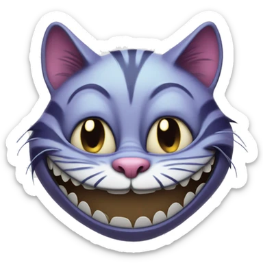cheshire cat smiling sticker