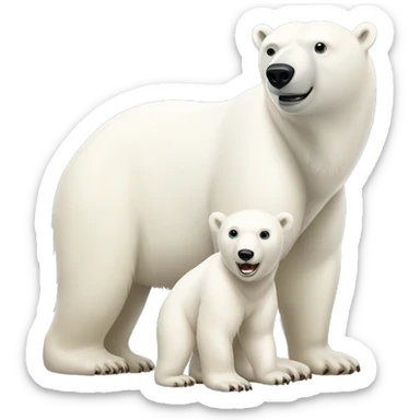 Polar bear mama and baby  sticker