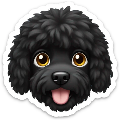 Black fluffy dog  sticker