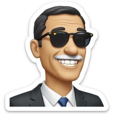 pedro sanchez riendo con gafas de sol y porro (presidente de España) sticker