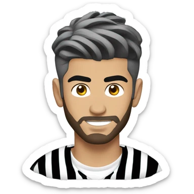 Zayn Malik with a soccer ball on his head sticker