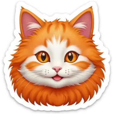 A cat smiling with star eyes just like the apple cat emoji sticker