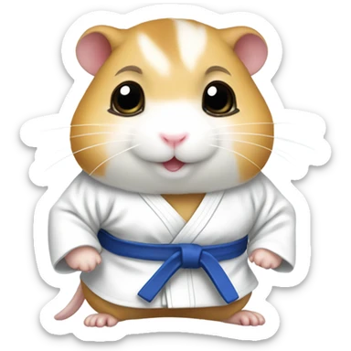 Cute girl hamster in a judo gi sticker