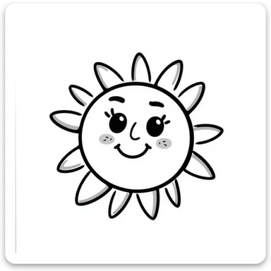 smiling sun sticker