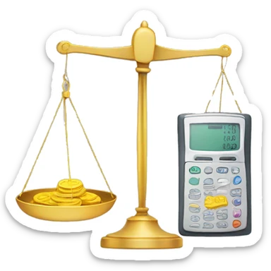 scales, on one side is a phone, on the other is a hard drive sticker