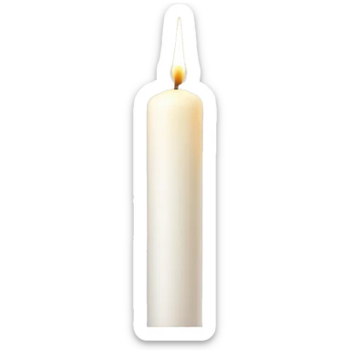 Long white Candle with light  sticker