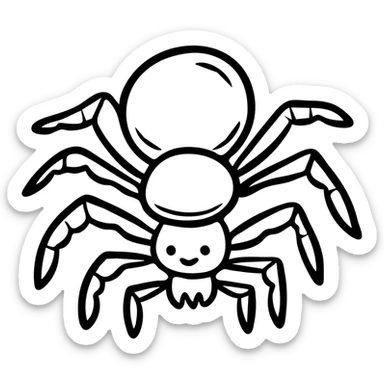 Cute spider family with parent spiders and baby spiders gathered together sticker