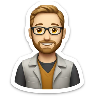 Caucasian male product designer and developer sticker