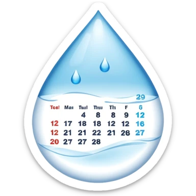 calendar with a highlighted droplet sticker