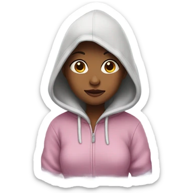 girl wearing a cozy hoodie  sticker