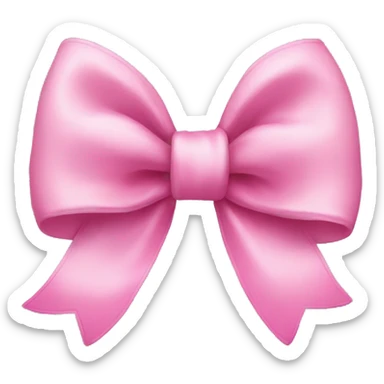 Puffy pink bow sticker