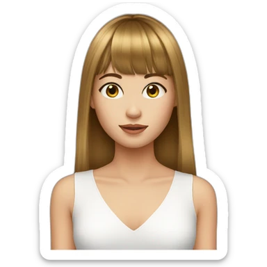 Long bangs pretty girl sticker