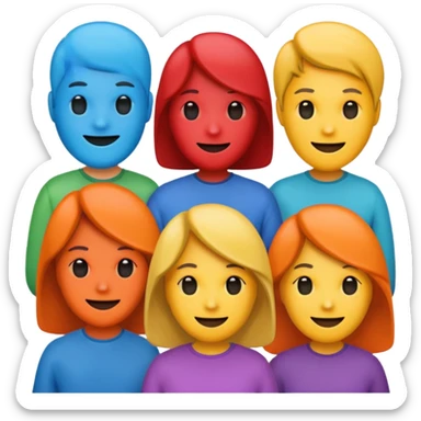 create an emoji for a group of actors with no face, just there heads. like in the ios emoji. a crowd sticker