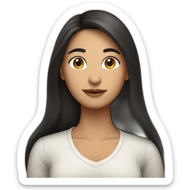 Chilean woman with dark long hair sticker