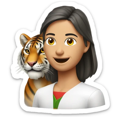 Chat tigré avec une ado franco-estonienne sticker