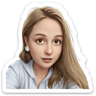 brown haired girl outdoors sticker