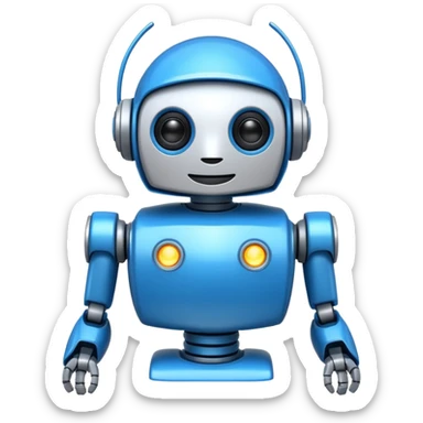 Crée-moi un robot sympathique, pour un chatbot moderne sticker