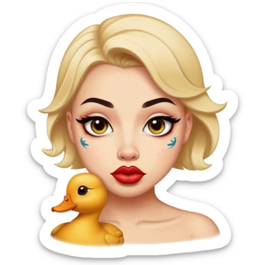 Duck lips period tattoo  sticker